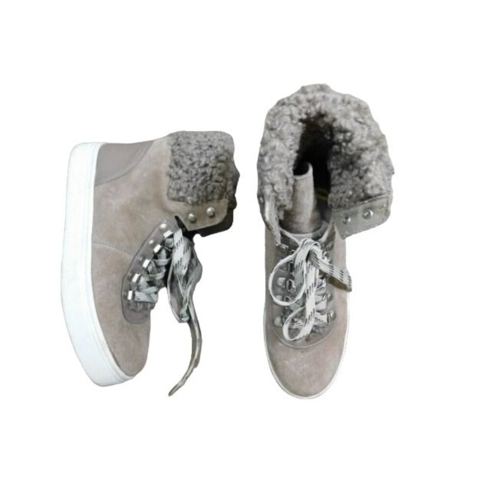 Sam Edelman Size 7.5 Sporty Lace Up Faux furry Ankle Boots